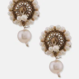 Anouk German Silver-Plated Artificial Beaded Circular Shape Studs image 2