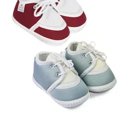 NESKA MODA Newborn Baby 3 To 12 Months 2 Pair Combo Skin Friendly Soft Cotton Lace Shoes Booties-image-26