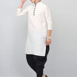 LEMONX Men Regular Dupion Silk Kurta with Dhoti Pants image 2