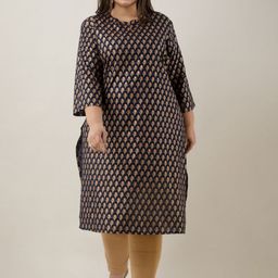 Fashion Zest Women Plus Size Floral Printed Straight Kurta-image-61