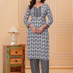 JALTHER Women Ethnic Motifs Printed Regular Kurta with Trousers-80