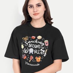 HAUTEMODA Women Typography Printed Applique T-shirt-image-91