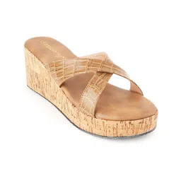 DressBerry Women Textured Wedges Mules-10