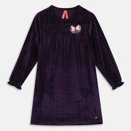 Blue Giraffe Girls Striped A-Line Dress-41