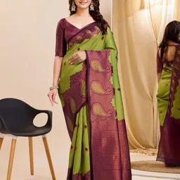Shriyangan Woven Design Zari Pure Silk Kanjeevaram Saree-image-73