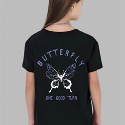 Uniplanet store Girls Typography Printed Extended Sleeves Raw Edge T-shirt-image-29