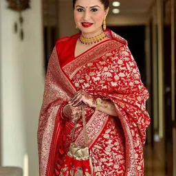 SANJANA SILK Woven Design Zari Silk Blend Kanjeevaram Saree-image-98
