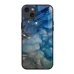 QRIOH Blue Cool Marble Real Printed iPhone 15 Plus Back Case-13