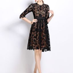 JC Collection Women Sheer Self Design Fit & Flare Dress-image-76