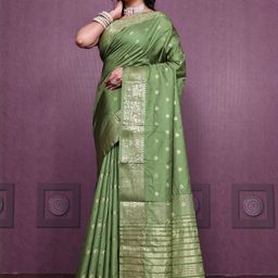 CaniBani Ethnic Motifs Zari Banarasi Saree-picture-6