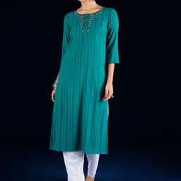 Varanga Striped Beads And Stones Kurta-picture-29