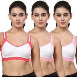 LILY Pack Of 3 Colourblocked Full Coverage Workout Bra image 2