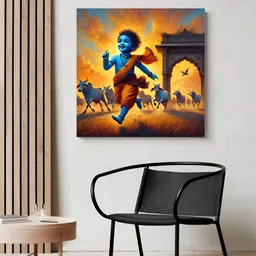 999Store Yellow & Blue 1 Piece Wood Religious Wall Paintings-image-71