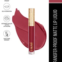 Lakme Rouge Bloom Waterproof Matte Liquid Lipstick 3.5ml - Forget Me Not 308-26