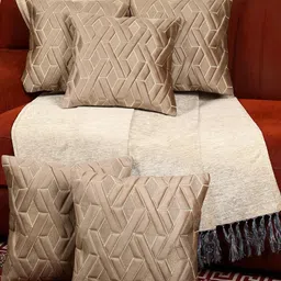 TANLOOMS Set Of 5 Brown Velvet Square Cushion Covers-image-52