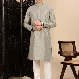 House of Pataudi Fusion Wear Stylish Sequins Straight Kurta-picture-40