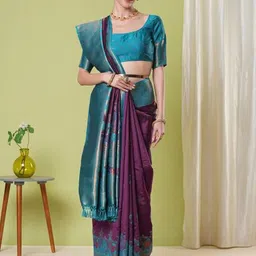HI FI NX Woven Design Zari Silk Blend Banarasi Saree-image-89