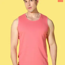 WOOSTRO Pack Of 2 Pure Combed Cotton Gym VestsVWS26(BKLN ORANGE)(PLAIN PEACH)-image-47