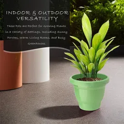 Kuber Industries Set Of 24 Blue & Green Planter With Pot image 3