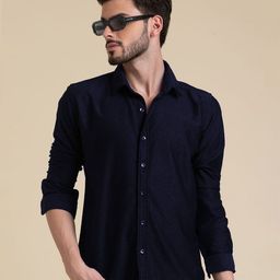 Hallstatt Life Men Slim Fit Textured Spread Collar Casual Shirt-image-31