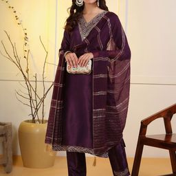 Moda Rapido Women Embroidered Regular Thread Work Kurta with Trousers & With Dupatta-picture-38