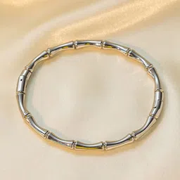 MYKI Stainless Steel Silver-Plated Cuff Bracelet-picture-58