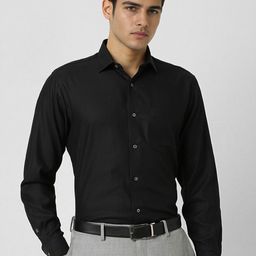 Van Heusen Men Slim Fit Spread Collar Textured Cotton Formal Shirt-picture-15