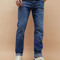 Fame Forever by Lifestyle Men Tapered Fit Mid-Rise Cotton Light Fade Jeans-picture-41