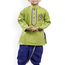 BAESD Boys Embroidered Regular Thread Work Kurta with Dhoti Pants-5