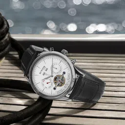 Britime Men Dial & Leather Bracelet Style Analogue Automatic Motion Watch 867-L10306-12