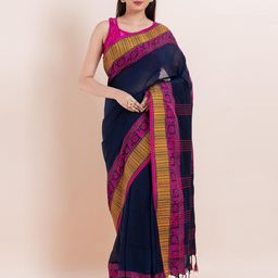PUKU Woven Design Pure Cotton Saree-image-34