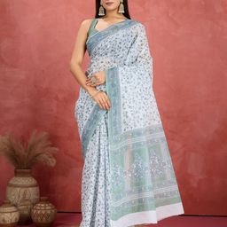 SHANVIKA Floral Printed Pure Cotton Saree-image-89