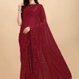 Moda Rapido Embellished Sequinned Pure Georgette Saree-image-72