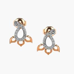 VALANOVA 14Kt Rose Gold 0.20 Carat Lab Grown Diamond Earrings-image-83