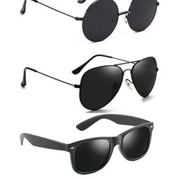 Arzonai Unisex Clear Lens & Black Sunglasses-picture-35