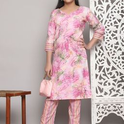 Aika Girls Ombre Dyed Regular Kurti with Pyjamas-58