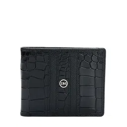 Da Milano Men Geometric Textured Leather Two Fold Wallet-46