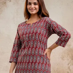SURHI Ethnic Motifs Printed Pure Cotton Kurti-picture-54