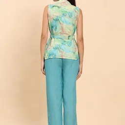 Noia Abstract Printed Sleeveless Top With Trouser Co-Ords image 5