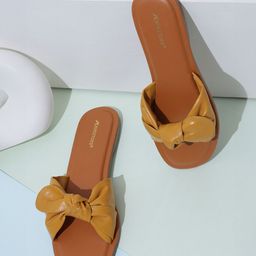 KNEETOES Women Open Toe Flats with Bows-image-78