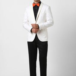 V Dot Textured Slim Fit Single Breasted Notched Collar 2-Piece Suit-image-55