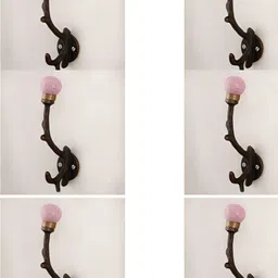 IndianShelf 6 Pcs Ceramic Crackle Tree Door Hangers Wall Hook-9