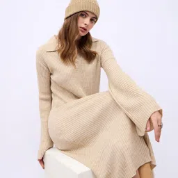 Styli Flared Sleeve Fit & Flare Midi Dress-picture-32