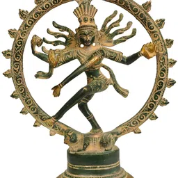 Exotic India Beige & Green Nataraja Idol Showpiece-image-85