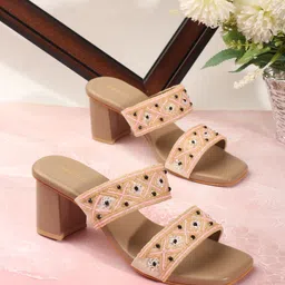 Anouk Women Embellished Ethnic Block Sandals-77