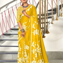Pandadi Saree Floral Block Print Sarees-image-75