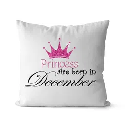 Loops n knots White & Pink Princess Crown Printed Square Shaped Pre-FilledCushions-picture-17