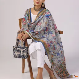 Kaizen TEXO FAB Ethnic Motifs Printed Linen Dupatta image 5