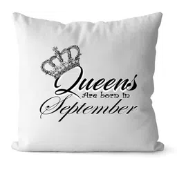 Loops n knots White & Black Queen Crown Printed Square Shaped Pre-Filled Cushions-picture-21