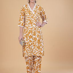BAESD Floral Printed V-Neck Straight Kurta With Trouser-image-96